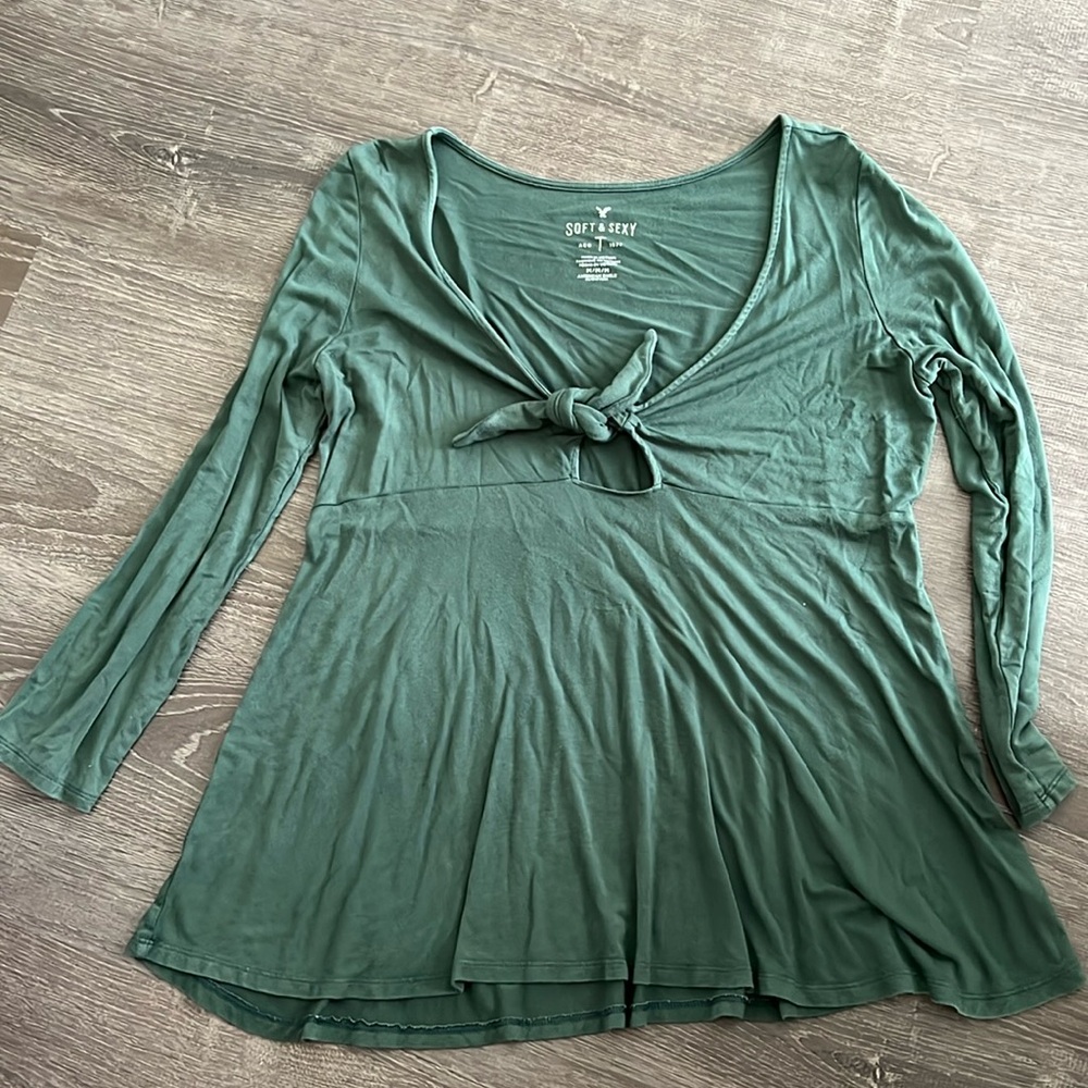 Green American eagle 3/4 sleeve top